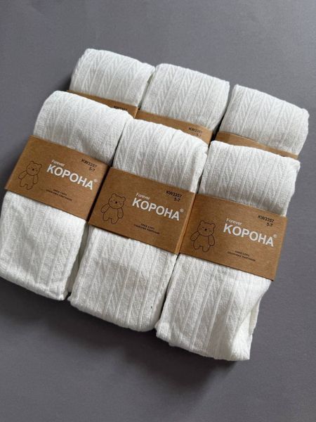 Дитячі білі колготи, набір 6 штук KW3357 фото