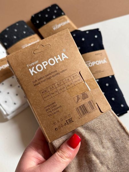 Дитячі колготи в горошок, преміум Корона, набір 6 штук KW3314 фото