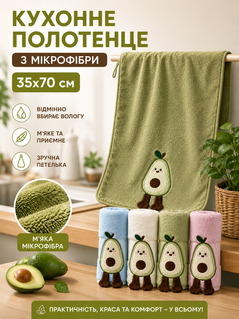 Кухонне полотенце з мікрофібри, розмір 35*70 см 507-7 фото