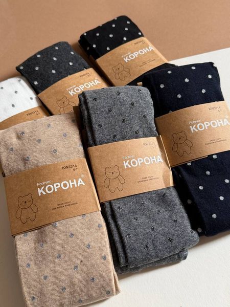 Дитячі колготи в горошок, преміум Корона, набір 6 штук KW3314 фото