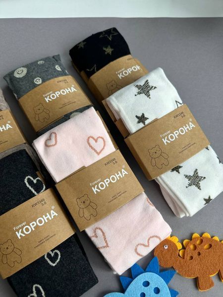 Дитячі колготки з принтами, преміум якість KW3349 фото