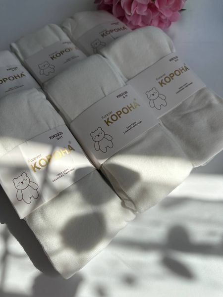 Дитячі білі колготи в різних розмірах, набір 6 шт. KW3329 фото