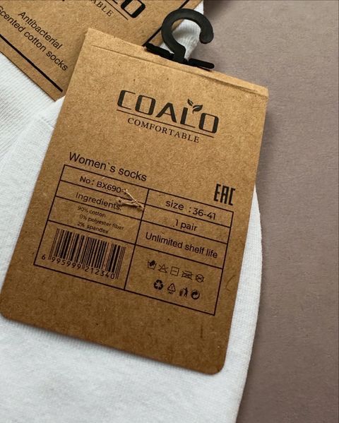 Жіночі шкарпетки, білі,класичні, низька посадка, 36-41 р, 10 пар BX690-1 фото