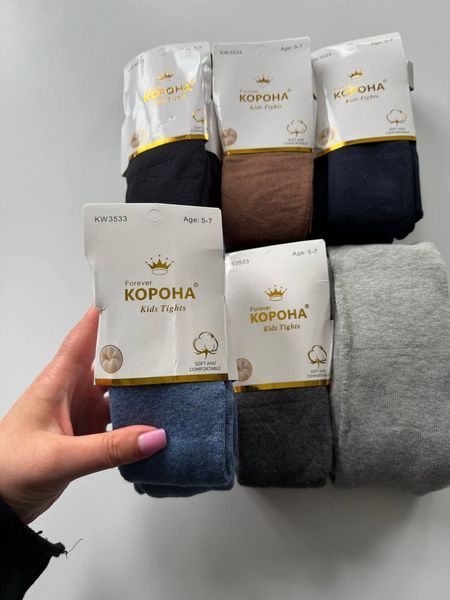 Дитячі теплі колготи, махрові, набір 6 штук KW3533 фото